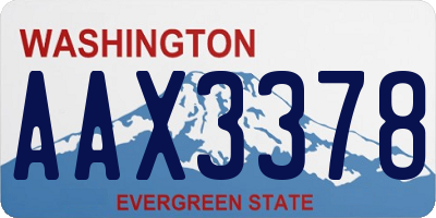 WA license plate AAX3378