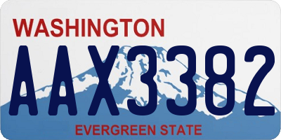 WA license plate AAX3382