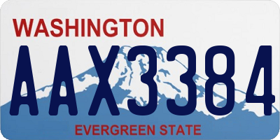 WA license plate AAX3384