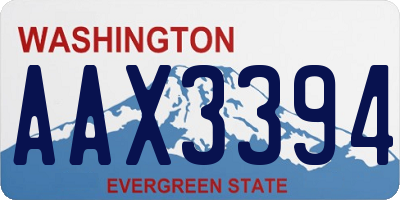 WA license plate AAX3394