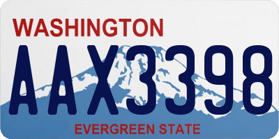 WA license plate AAX3398