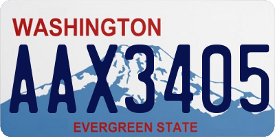 WA license plate AAX3405