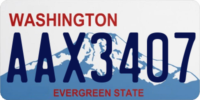 WA license plate AAX3407