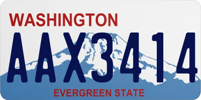 WA license plate AAX3414