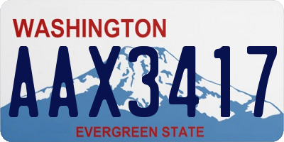 WA license plate AAX3417