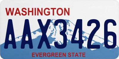 WA license plate AAX3426