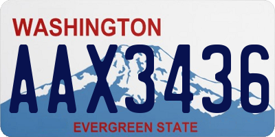 WA license plate AAX3436