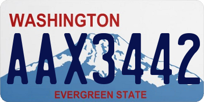 WA license plate AAX3442