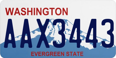 WA license plate AAX3443
