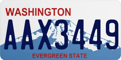 WA license plate AAX3449