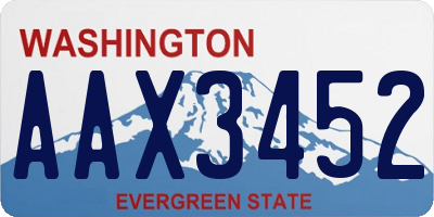 WA license plate AAX3452