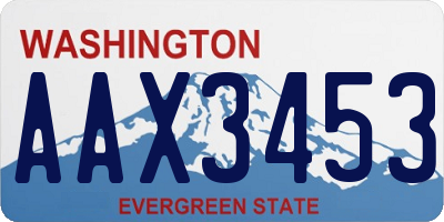 WA license plate AAX3453