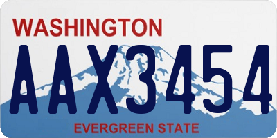 WA license plate AAX3454
