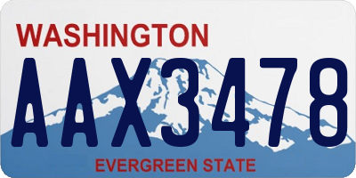 WA license plate AAX3478
