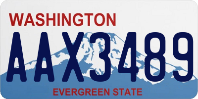 WA license plate AAX3489