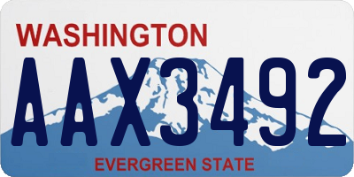 WA license plate AAX3492