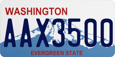 WA license plate AAX3500