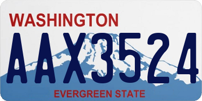 WA license plate AAX3524