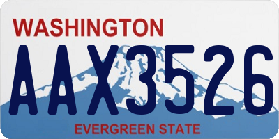 WA license plate AAX3526