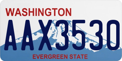 WA license plate AAX3530