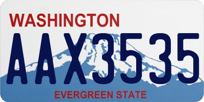 WA license plate AAX3535