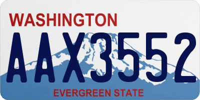 WA license plate AAX3552