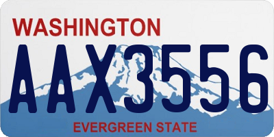 WA license plate AAX3556
