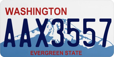WA license plate AAX3557