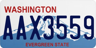 WA license plate AAX3559