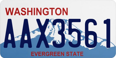 WA license plate AAX3561