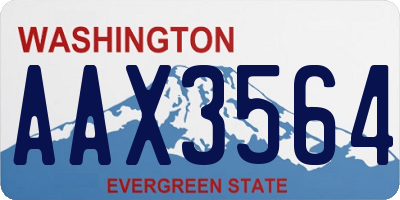 WA license plate AAX3564