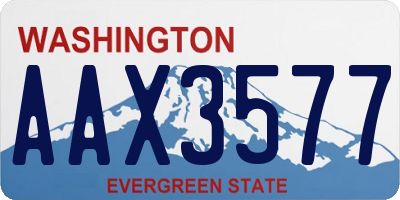 WA license plate AAX3577