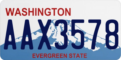WA license plate AAX3578