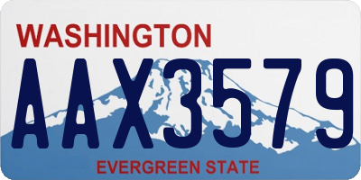 WA license plate AAX3579