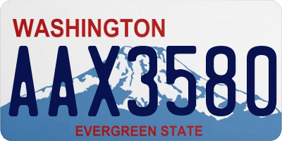 WA license plate AAX3580