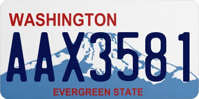 WA license plate AAX3581