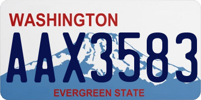 WA license plate AAX3583