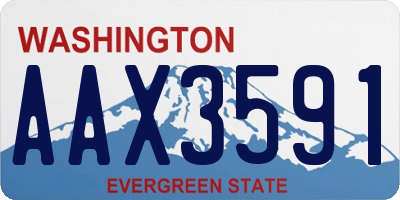 WA license plate AAX3591