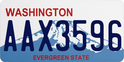 WA license plate AAX3596
