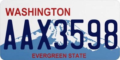 WA license plate AAX3598