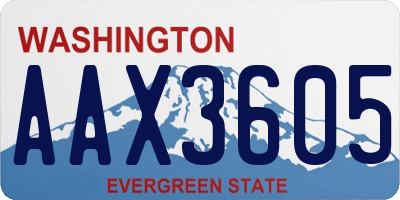 WA license plate AAX3605