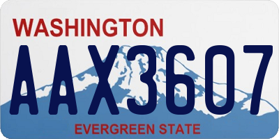 WA license plate AAX3607