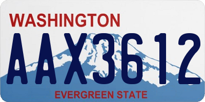 WA license plate AAX3612