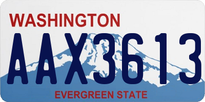 WA license plate AAX3613