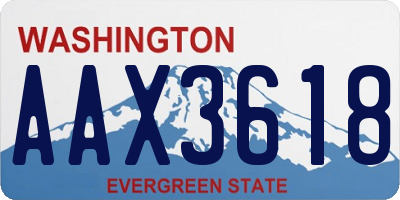 WA license plate AAX3618