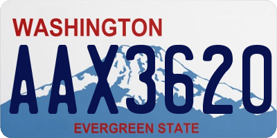 WA license plate AAX3620