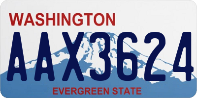 WA license plate AAX3624