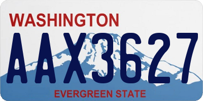 WA license plate AAX3627