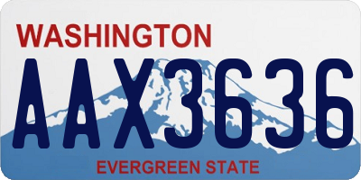 WA license plate AAX3636