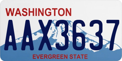 WA license plate AAX3637